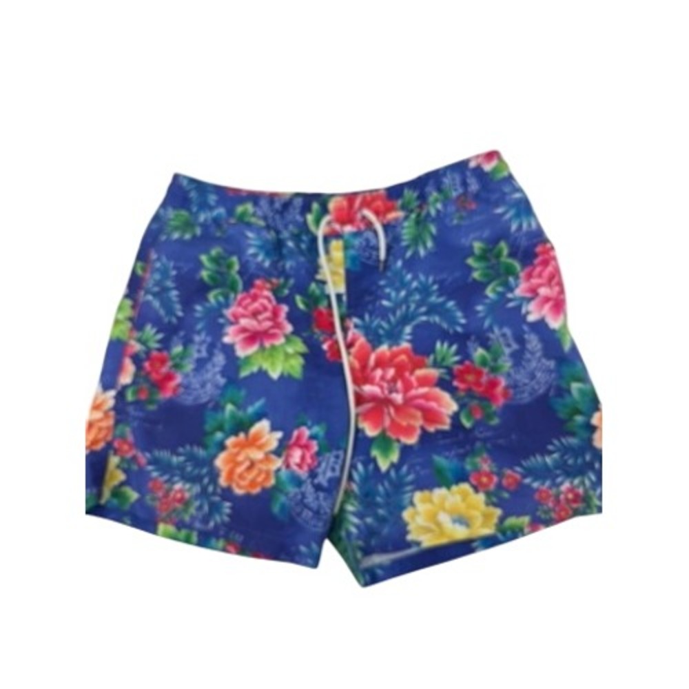 Polo Ralph Lauren Swim Trunks Mens L Blue Floral Peony Print 5in Inseam Beach